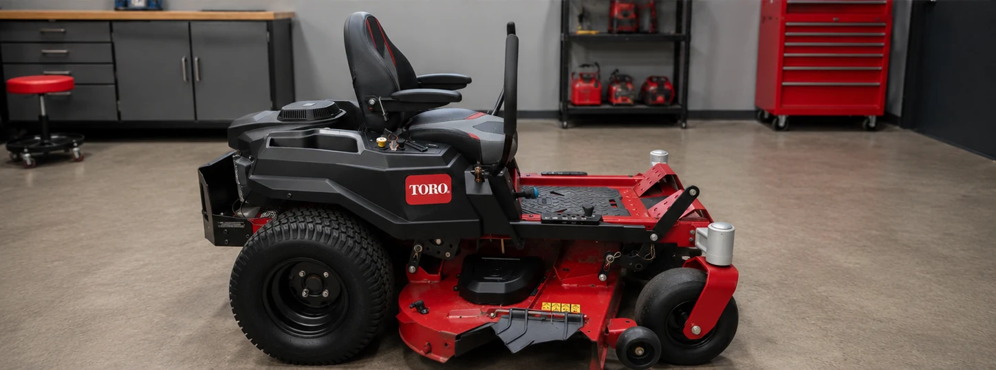 Toro TimeCutter after repair and cleaning in a professional shop